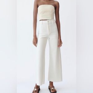 SOLD- Zara ZW Marine Straight Jeans in White